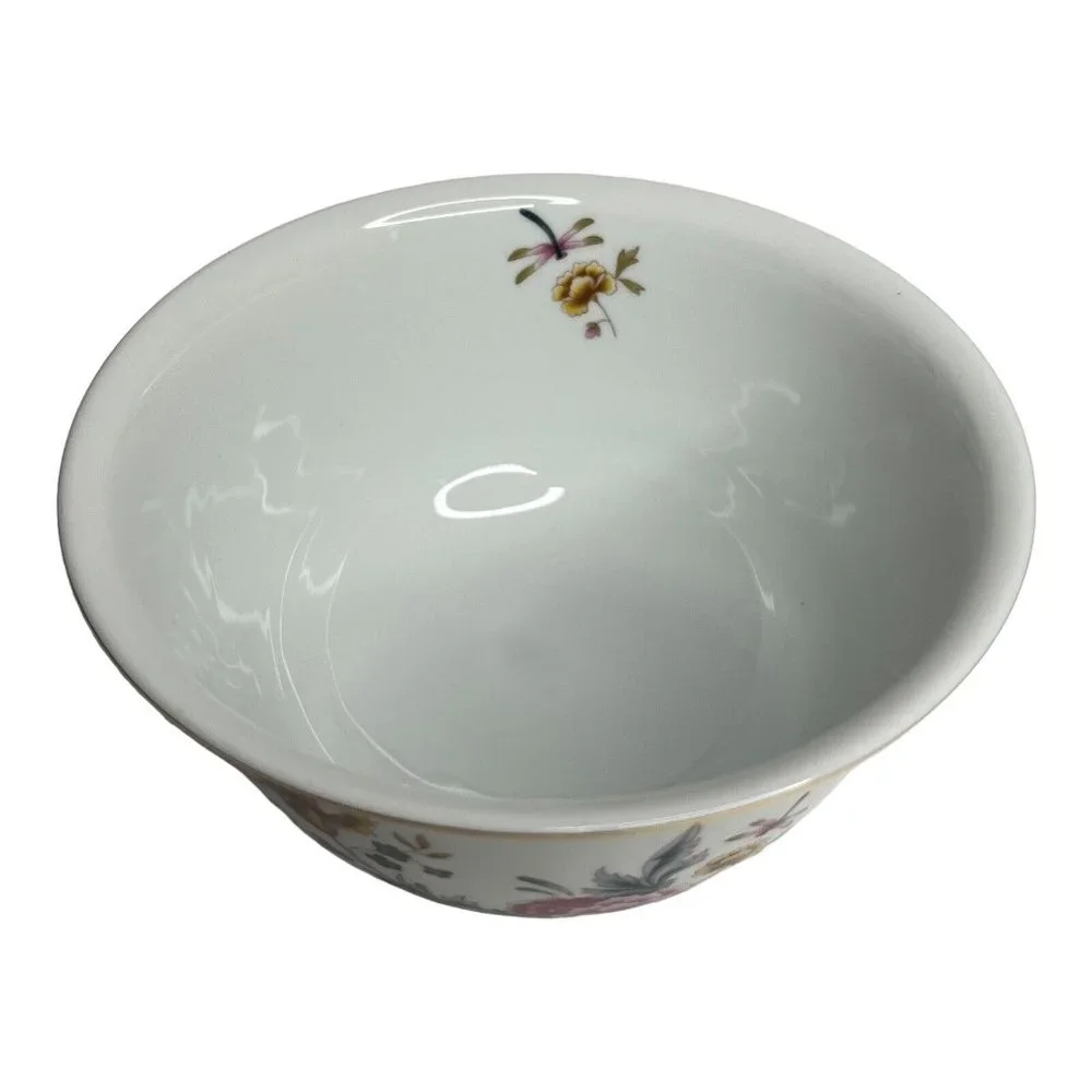 American Heirloom Independence Day 1981 Porcelain Floral Dragonfly Bowl‎ Avon
